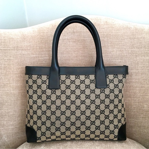 Authentic Gucci black grey monogram canvas tote bag - Picture 16 of 16